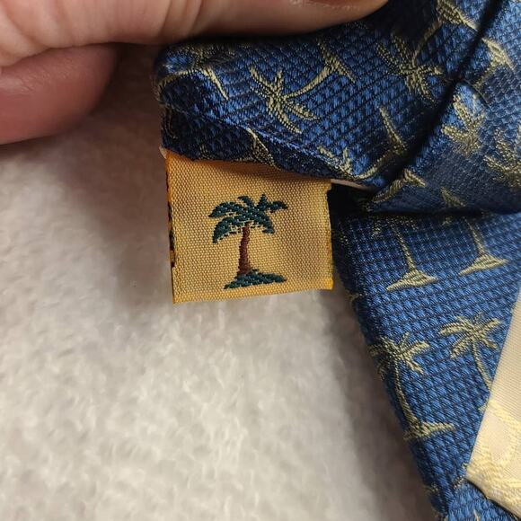 Tommy Bahama Off Island blue palm tree silk tie - 57.5" - Picture 5 of 6